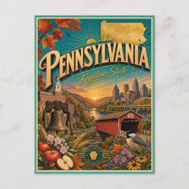Cartão Postal de Lembrança de Viagem Retro da Pens