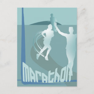 Cartão postal de lembranças de corrida de maratona