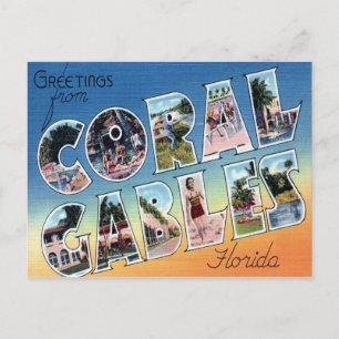 Cartão postal de letra grande de Coral Gables Flór