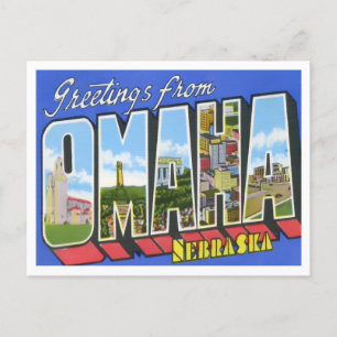 Cartão postal de letras grandes de Omaha, Nebraska