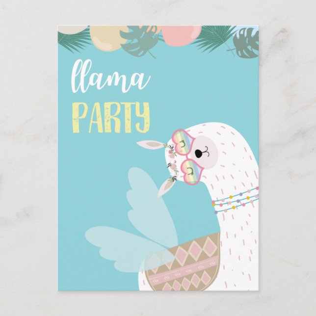 Cartão postal de lhama fofa (Frente)