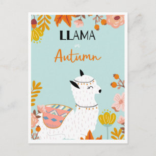 Cartão postal de lhama fofo