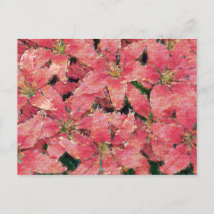 Cartão Postal de Lírios de Aquarela Vermelha