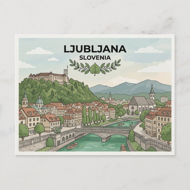 Cartão postal de Ljubljana (Frente)