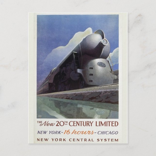 Cartão postal de locomotiva a vapor aerodinâmica a (Frente)