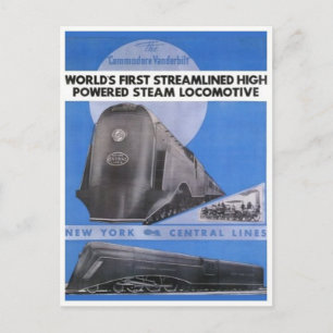 Cartão postal de Locomotiva Vintage Streamline Ste