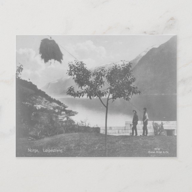 Cartão postal de Loipestreng Vintage da Noruega (Frente)