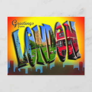 Cartão postal de Londres com estilo retrorreflecto