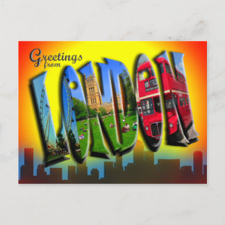 Cartão postal de Londres com estilo retrorreflecto