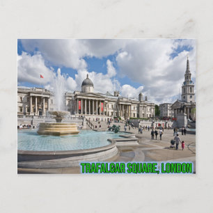 Cartão postal de Londres na Praça de Trálgar