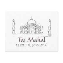 Cartão postal de Longitude Taj Mahal Latitude