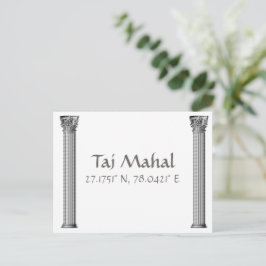 Cartão postal de Longitude Taj Mahal Latitude