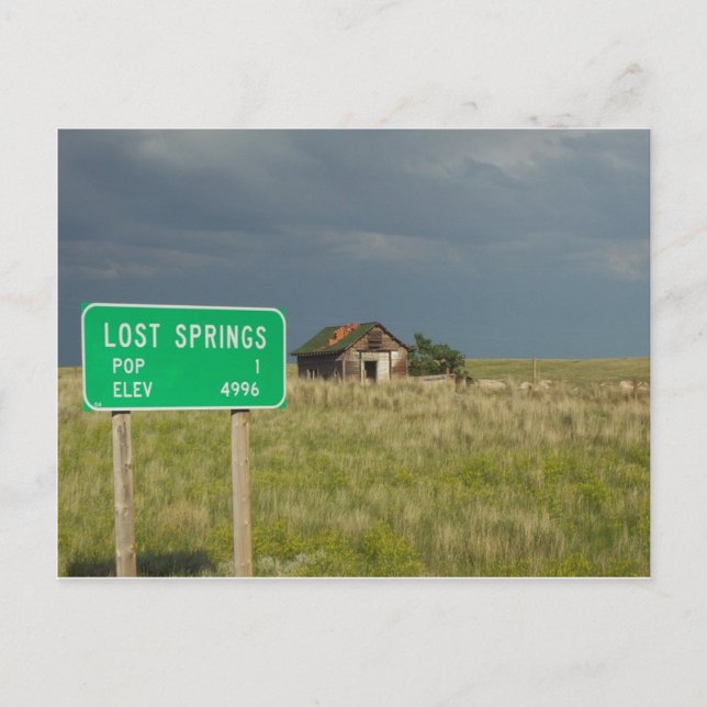 Cartão postal de Lost Springs Wyoming (Frente)