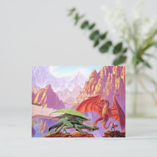 Cartão Postal de Luta de Dragão Épico – Arte da Ba