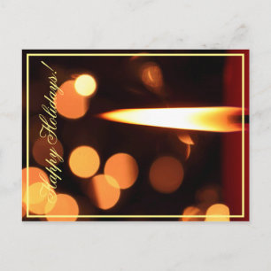 Cartão Postal de Luzes de Velas de Boas Festas