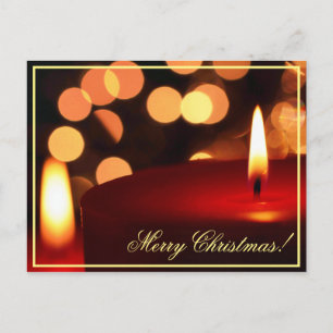 Cartão postal de Luzes de Velas de Natal Feliz