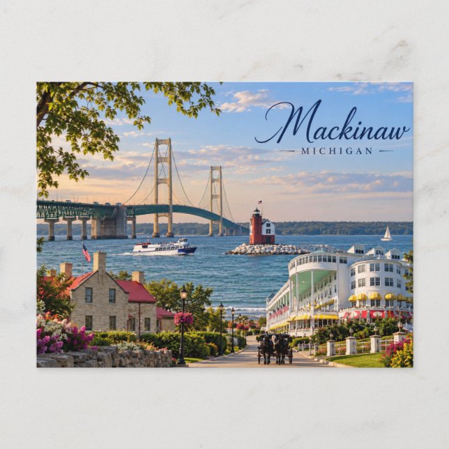 Cartão Postal de Mackinaw (Frente)