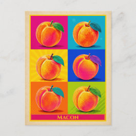 Cartão Postal de Macon Georgia Peach Arte Pop Vint