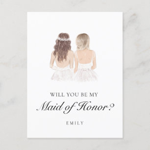 Cartão postal de Madrinha de casamento Boho Bestie