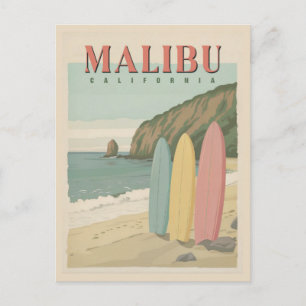 Cartão Postal de Malibu, Califórnia - Sol, Areia e
