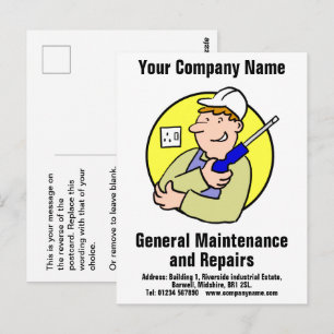 Cartão Postal de Manutenção e Reparos Gerais
