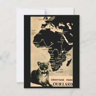 Cartão postal de mapa antigo da África
