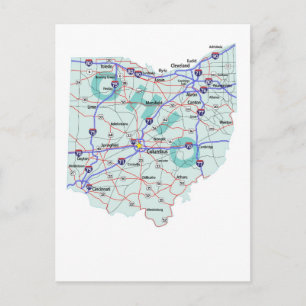 Cartão postal de Mapa Interestadual de Ohio