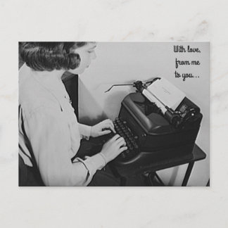 Cartão postal de máquina de escrever retrô com amo
