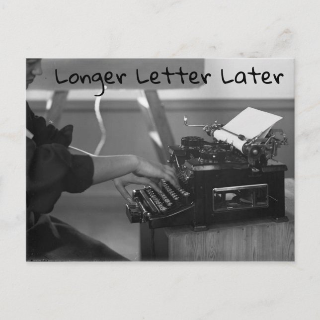 Cartão postal de máquina de escrever retrô para ca (Frente)