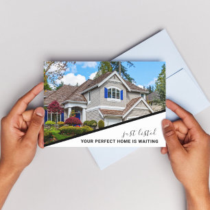 Cartão postal de marketing imobiliário de foto mod