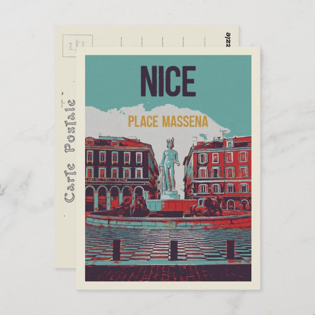Cartão postal de Massena Squena Nice France (Frente/Verso)