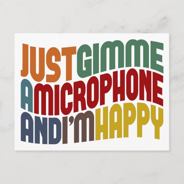 Cartão Postal Dê-me um microfone (Frente)