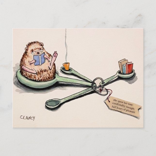 Cartão Postal De Meia Horas De Hedgehog (Frente)