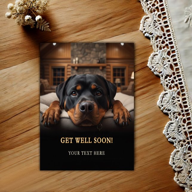 Cartão Postal de Melhoras com Rottweiler Adorável (Criador carregado)