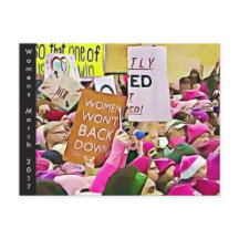 Cartão postal de memorização feminina em março