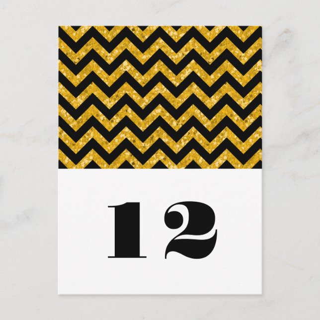 Cartão Postal de Mesa com Chevron Amarelo Brilhant (Frente)