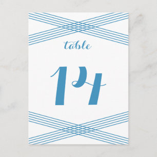 Cartão postal de Mesa de Deco Moderno Azul