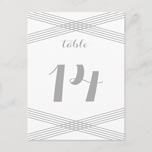 Cartão postal de Mesa Moderno Deco da cinza (Frente)