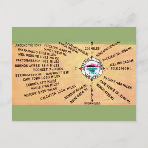 Cartão postal de milhas da Ilha Nantucket