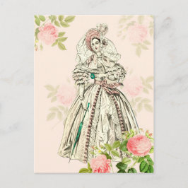 Cartão postal de moda feminina vitoriana vintage e