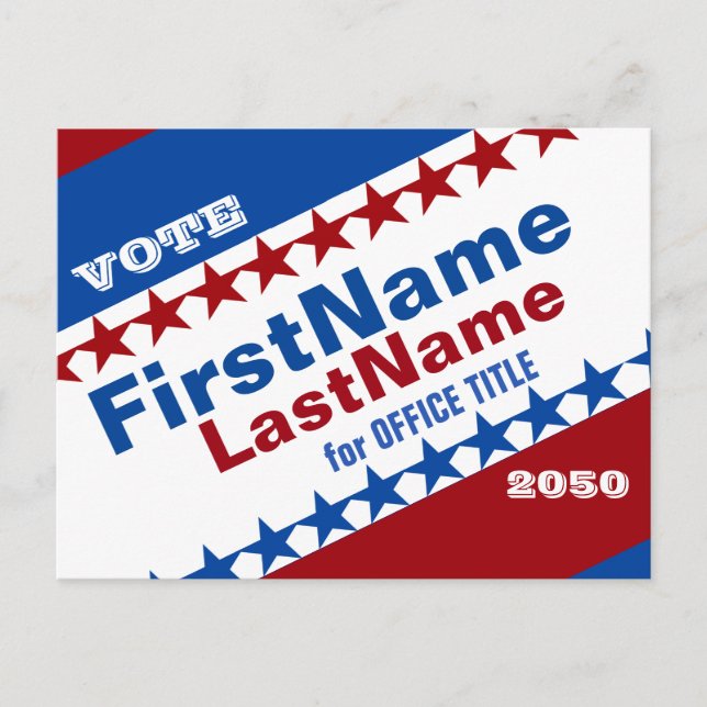 Cartão postal de modelo de campanha personalizada (Frente)