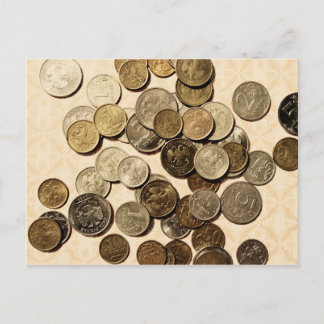Cartão postal de moedas russas