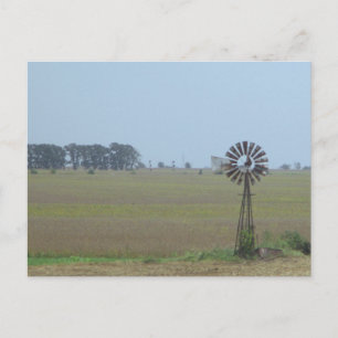 Cartão postal de moinho de vento rural