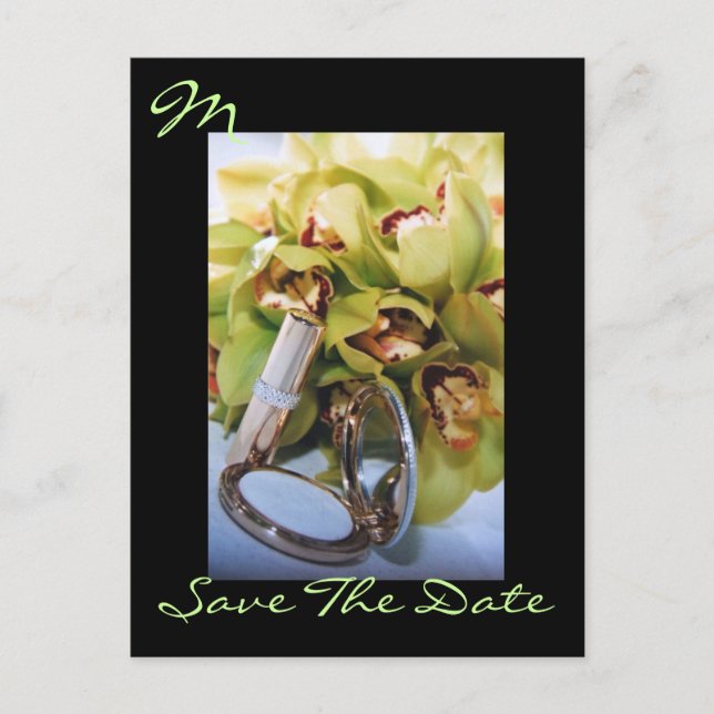 Cartão Postal de Monograma Elegante Orquídea para  (Frente)