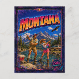 Cartão postal de Montana dos anos 80 Retro