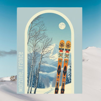 Cartão postal de Morzine França esqui
