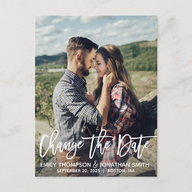 Cartão Postal de Mudança de Data de Imagem de Retr (Frente)