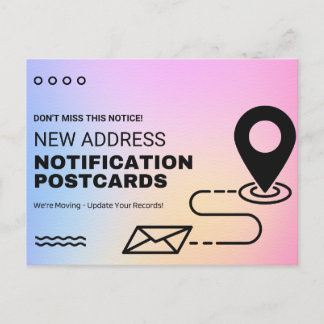 Cartão postal de mudança de endereço