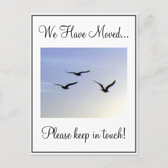 Cartão Postal de Mudança de Endereço de Pássaros V (Frente)