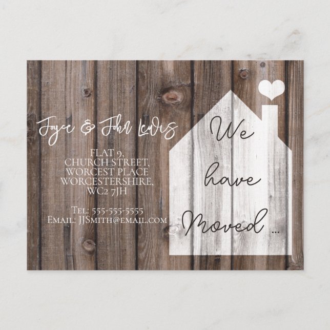 Cartão postal de mudança de endereço nos mudamos m (Frente)